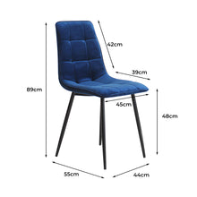 Load image into Gallery viewer, Levede 4x Dining Chairs Kitchen Velvet Blue-1975420493750210562
