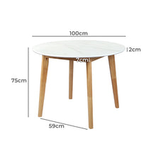 Load image into Gallery viewer, Levede Dining Table Round Rubberwood Base 100cm White 100 CM-1973194087016304642
