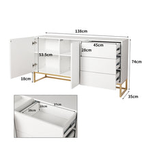 Load image into Gallery viewer, Levede Buffet Sideboard Storage Cabinet White-1975420495406960642
