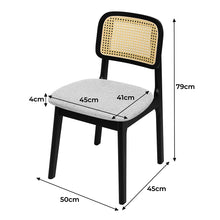 Load image into Gallery viewer, Levede Dining Chair Wood Rattan Armless Black x4-1975420365727469570
