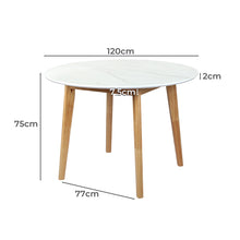 Load image into Gallery viewer, Levede Dining Table Round Rubberwood Base 120cm White 120 CM-1973194087205048322
