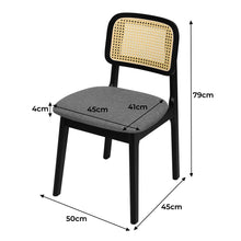 Load image into Gallery viewer, Levede 2x Dining Chair Wood Rattan Armless Black-1975420339055890434
