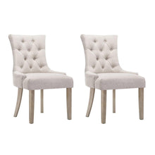Load image into Gallery viewer, Artiss Set of 2 Dining Chair Beige CAYES French Provincial Chairs Wooden Fabric Retro Cafe
