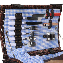 Load image into Gallery viewer, 2 Person Treasure Chest Shaped Picnic Basket Set-The White Mall
