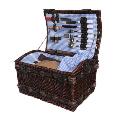 2 Person Treasure Chest Shaped Picnic Basket Set-The White Mall