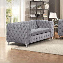 Load image into Gallery viewer, 2 Seater Sofa Classic Button Tufted Lounge in Grey Velvet-Furniture-The White Mall

