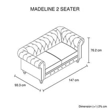 Load image into Gallery viewer, 2 Seater Sofa Classic Button Tufted Lounge in Grey Velvet-Furniture-The White Mall
