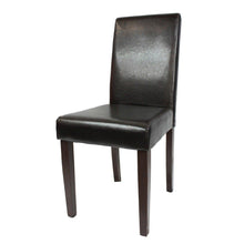 Load image into Gallery viewer, 2x Wooden Frame Black Leatherette Dining Chairs with Solid Pine Legs
