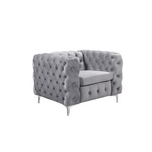 Load image into Gallery viewer, 3+2+1 Seater Sofa Set - Classic Button Luxury Tufted Lounge Set in Grey Velvet-Furniture-The White Mall
