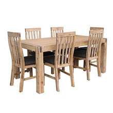 Load image into Gallery viewer, 7 Pieces Dining Suite 180cm Medium Size Dining Table &amp; 6X Chairs with Solid Acacia Wooden Base in Oak Colour
