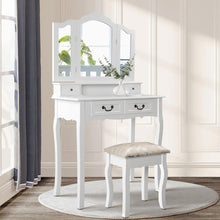 Load image into Gallery viewer, Artiss Dressing Table with Mirror - White-Furniture-The White Mall
