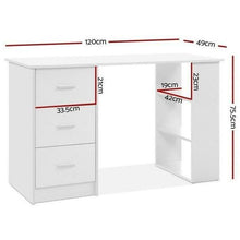 Load image into Gallery viewer, Artiss Office Computer Desk Student Study Table Workstation 3 Drawers Shelf 120cm-Artiss-The White Mall
