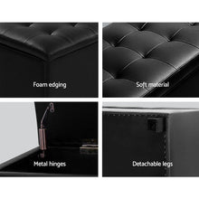 Load image into Gallery viewer, Artiss PU Leather Storage Ottoman - Black-Furniture-The White Mall
