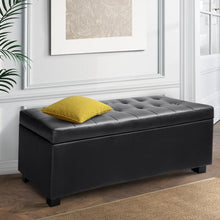 Load image into Gallery viewer, Artiss PU Leather Storage Ottoman - Black-Furniture-The White Mall
