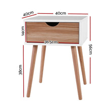 Load image into Gallery viewer, Artiss Scandinavian Bedside Table, Side Table with Drawer-Furniture-The White Mall
