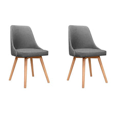 Load image into Gallery viewer, Artiss Set of 2 Replica Dining Chairs Beech Wooden Timber Chair Kitchen Fabric Grey
