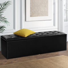 Load image into Gallery viewer, Artiss Storage Ottoman Blanket Toy Box Black-Ottomans-The White Mall
