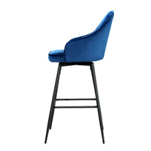 Load image into Gallery viewer, Artiss Set of 2 Bar Stools Kitchen Stool Dining Chairs Velvet Chair Barstool Blue Mesial

