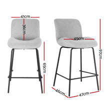 Load image into Gallery viewer, Artiss Bar Stools Metal Stool Dining Chairs Kitchen Counter Barstools Fabric x2
