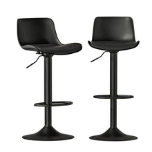 Load image into Gallery viewer, Artiss Bar Stools Kitchen Swivel Gas Lift Stool Leather Dining Chairs Black x2

