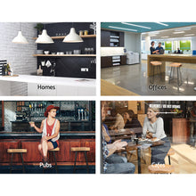 Load image into Gallery viewer, Artiss Set of 2 Elm Wood Backless Bar Stools 65cm - Black and Light Natural
