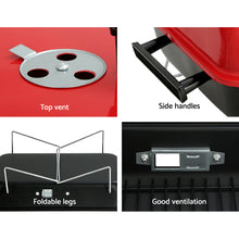 Load image into Gallery viewer, Grillz Charcoal BBQ Portable Grill Camping Barbecue Outdoor Cooking Smoker
