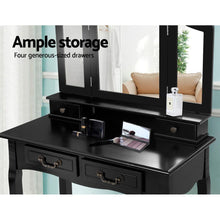 Load image into Gallery viewer, Black 3 Mirrored Artiss Dressing Table with Mirror-Dressing Table-The White Mall
