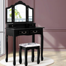 Load image into Gallery viewer, Black 3 Mirrored Artiss Dressing Table with Mirror-Dressing Table-The White Mall

