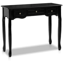Load image into Gallery viewer, Black entry table, hallway table, side, buffet or dressing table; in French style.
