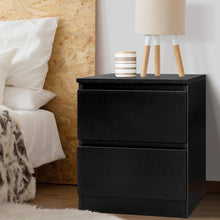 Load image into Gallery viewer, Black Modern Minimalistic Bedside Table-Furniture-The White Mall

