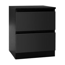 Load image into Gallery viewer, Black Modern Minimalistic Bedside Table-Furniture-The White Mall
