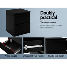 Load image into Gallery viewer, Black Modern Minimalistic Bedside Table-Furniture-The White Mall
