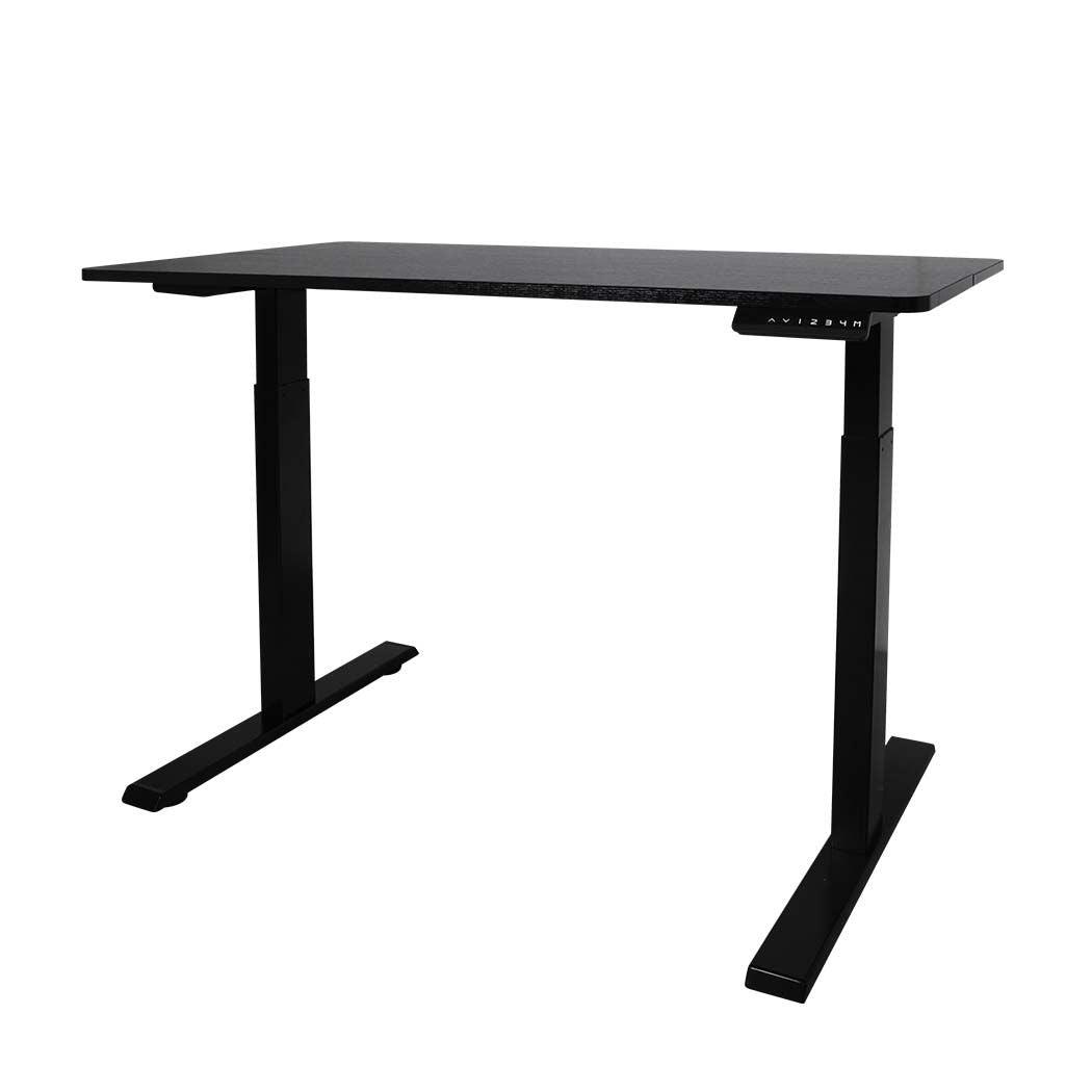Black Office Standing Computer Desk, Height Adjustable Sit Stand Motorised Electric Table-The White Mall-The White Mall