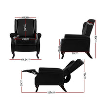 Load image into Gallery viewer, Black Recliner Armchair, Lounge Chair-Recliner Armchair-The White Mall

