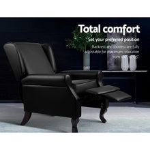 Load image into Gallery viewer, Black Recliner Armchair, Lounge Chair-Recliner Armchair-The White Mall
