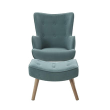 Load image into Gallery viewer, Blue Artiss Armchair &amp; Ottoman-Furniture-The White Mall
