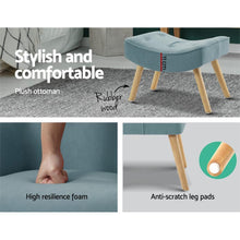 Load image into Gallery viewer, Blue Artiss Armchair &amp; Ottoman-Furniture-The White Mall
