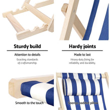 Load image into Gallery viewer, Striped Beach Deck Chair | Gardeon | Blue-Deck Chair-The White Mall

