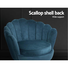 Load image into Gallery viewer, Blue Velvet Artiss Accent Shell Armchair Chair-Furniture-The White Mall
