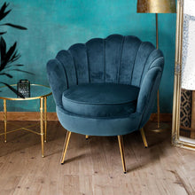 Load image into Gallery viewer, Blue Velvet Artiss Accent Shell Armchair Chair-Furniture-The White Mall
