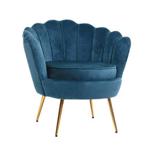 Load image into Gallery viewer, Artiss Armchair Lounge Chair Accent Retro Armchairs Lounge Shell Velvet Navy
