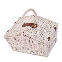 Load image into Gallery viewer, Cream White Luxury 2 Person Picnic Basket Set-The White Mall
