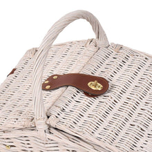 Load image into Gallery viewer, Cream White Luxury 2 Person Picnic Basket Set-The White Mall
