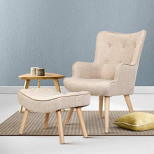 Load image into Gallery viewer, Cute Artiss Armchair Lounge Chair &amp; Ottoman Set - Beige-Furniture-The White Mall
