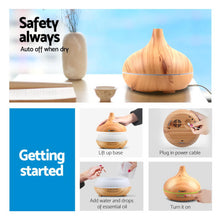 Load image into Gallery viewer, Devanti 300ml 4 in 1 Aroma Diffuser - Light Wood
