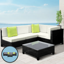 Load image into Gallery viewer, Gardeon 5PC Outdoor Furniture Sofa Set Lounge Setting Wicker Couches Garden Patio Pool
