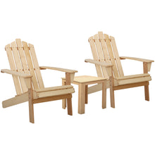 Load image into Gallery viewer, Gardeon Outdoor Sun Lounge Beach Chairs Table Setting Wooden Adirondack Patio Natural Wood Chair
