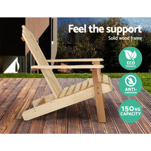Load image into Gallery viewer, Gardeon Outdoor Sun Lounge Beach Chairs Table Setting Wooden Adirondack Patio Natural Wood Chair
