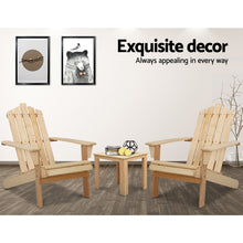Load image into Gallery viewer, Gardeon Outdoor Sun Lounge Beach Chairs Table Setting Wooden Adirondack Patio Natural Wood Chair
