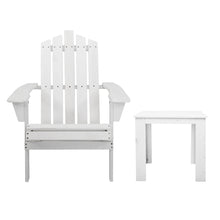 Load image into Gallery viewer, Gardeon Outdoor Sun Lounge Beach Chairs Table Setting Wooden Adirondack Patio Chair White
